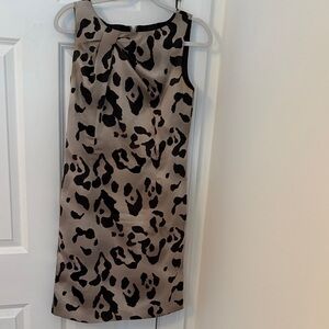 Ann Taylor Black and Tan Leopard Print Dress